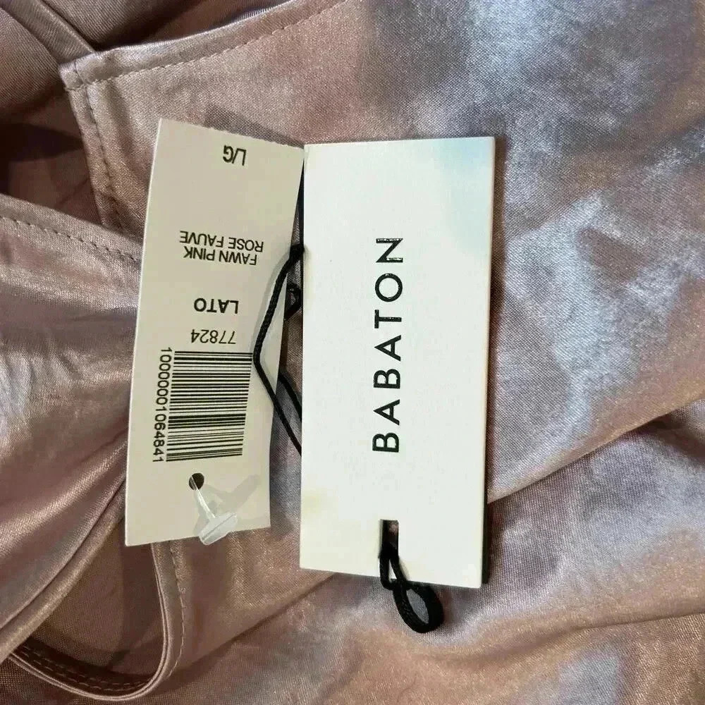 NWT Aritzia Babaton Lato Dress Fawn Pink Midi Cocktail Elegant Wedding Size L - Picture 6 of 6
